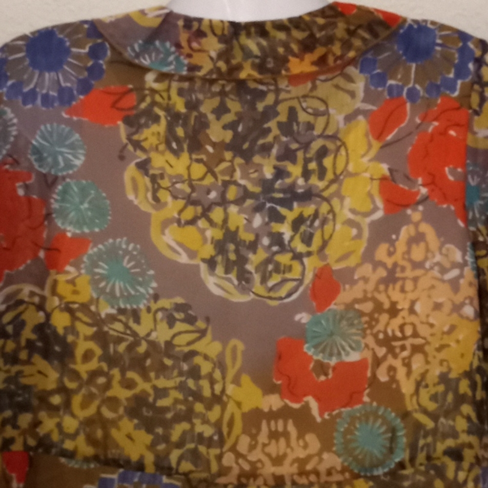 CAbi Floral Chiffon Cardigan Blouse - Picture 8 of 13